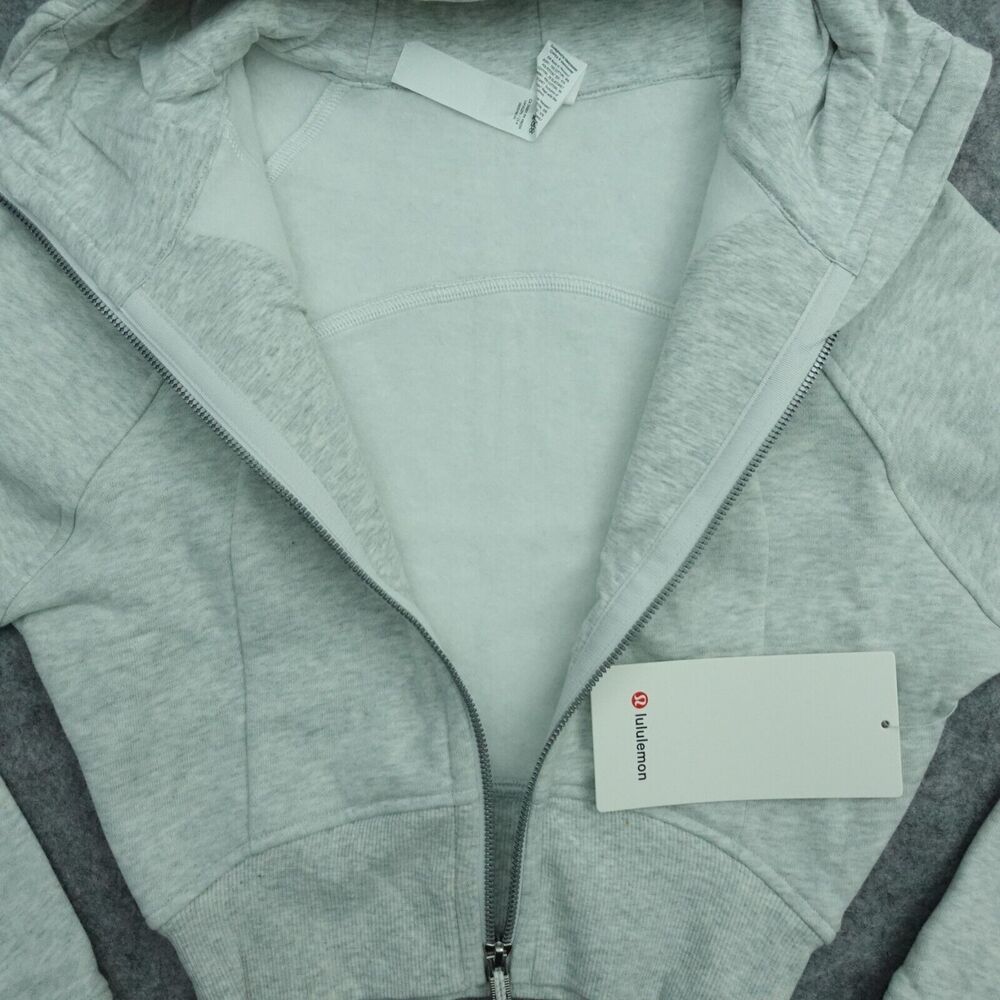 New Lululemon Size 4 Scuba Full Zip Cropped Hoodie HCUG Heathered Gray - Picture 3 of 10